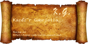 Kazár Gabriella névjegykártya