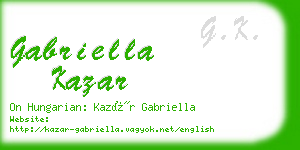 gabriella kazar business card